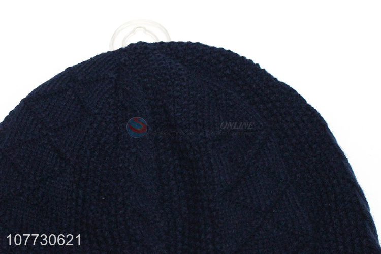 Hot products men winter hat fleece lining beanie cap knitting cap