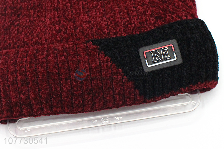 New products men outdoor thermal knitting cap fleece lining beanie hat