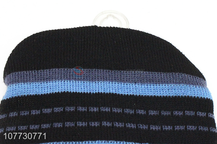 High quality men winter knitted sport beanie hat with fleece lining