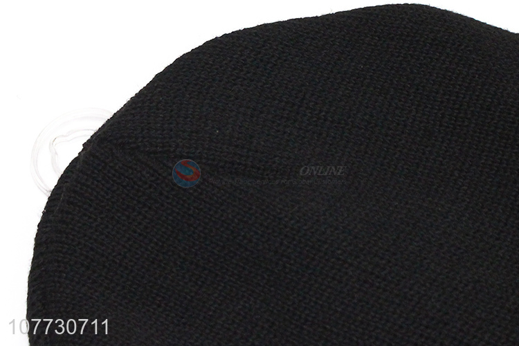 China manufacturer men winter jacquard knitted beanie cap with fleece lining