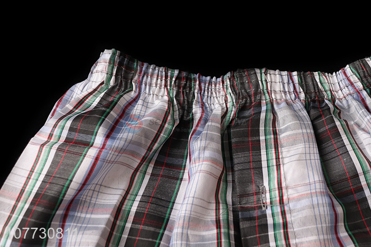 Hot sale fashionable plaid men's boxer shorts breathable loose short pants