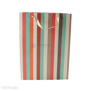 Simple fashion advertising shopping packaging bag vertical stripe gift bag