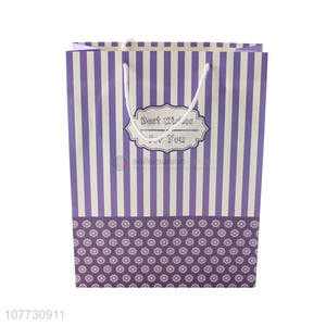 Simple fashion purple packaging bag vertical stripes gift bag