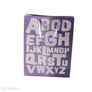 Creative Purple White Card Packaging Bag English Letter Gift Bag