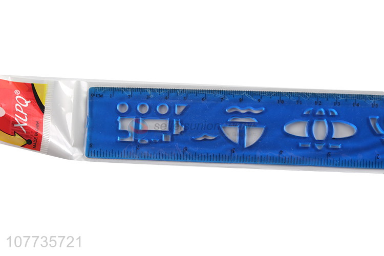 Hot selling solid color plastic ruler stencil ruler for kids