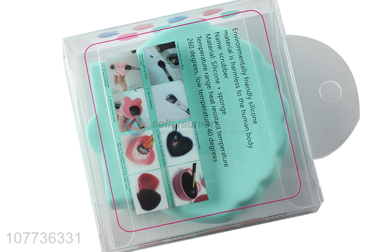 Unique design seashell shape cosmetic brush silicone cleaning mat makeup tool cleaner