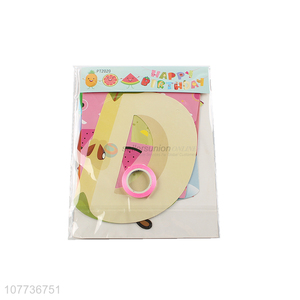 Creative fruit series happy birthday banner bunting flags for children