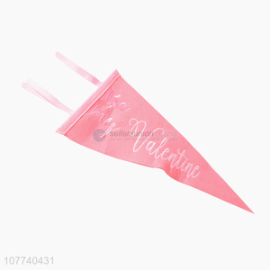 Popular pink Valentine's Day floral English decoration banner
