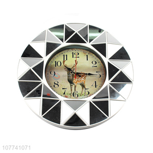 Hot Sale Animal Pattern Round Hanging Clock European Style Wall Clock
