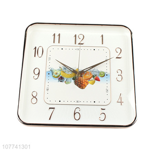 Popular Fruit Pattern Square Wall Clock Fashion Hanging Clocks