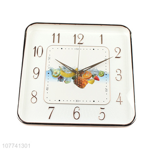 Popular Fruit Pattern Square <em>Wall</em> Clock Fashion Hanging <em>Clocks</em>