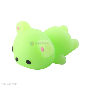 New fluorescent green bear decompression vent toy slow rebound toy