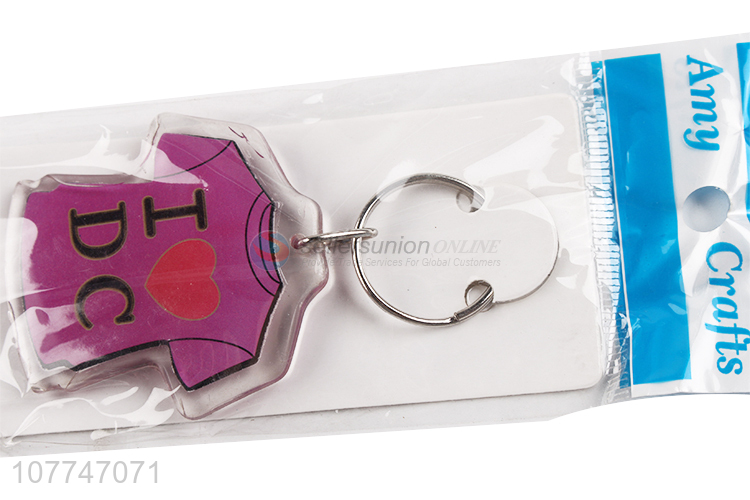 Lovely Design Acrylic T-Shirt Shape Pendant Key Chain Fashion Keychain
