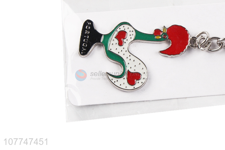 Hot Selling Colorful Cock Shape Keychain Zinc Alloy Key Chain