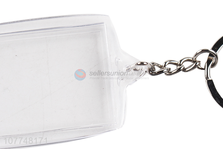 Low Price Plastic Key Chain Popular Photo Frame Key Ring