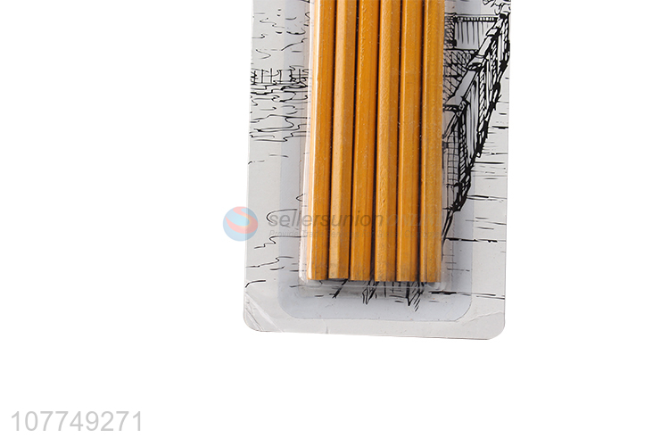 Hot selling children wooden drawing pen writing pencil with rubber