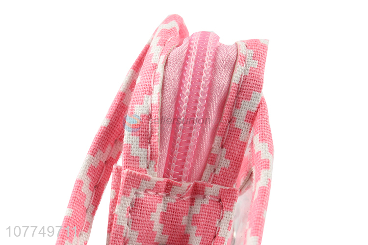 High quality pink cosmetic bag travel portable storage bag set