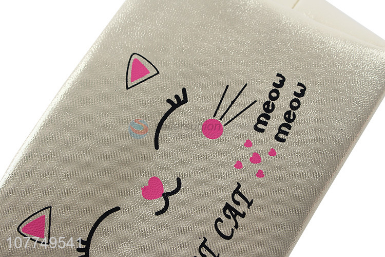 Hot sale cute cat cosmetic bag golden cosmetic bag