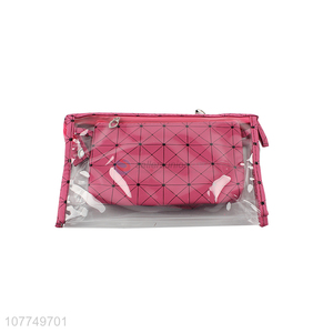 Fashion geometric transparent handbag bag lady cosmetic bag set