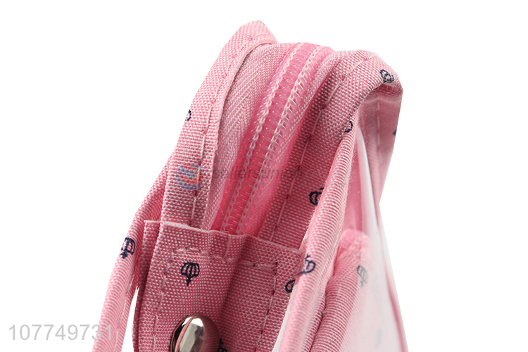 Fashion pink print portable wash bag cosmetic bag set