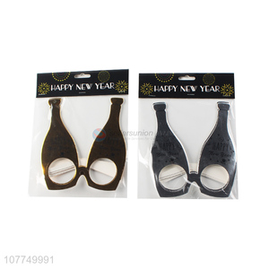 Creative deisgn bottle shape new year glasses for sale