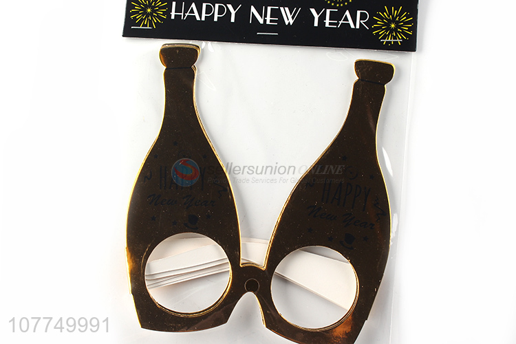 Creative deisgn bottle shape new year glasses for sale