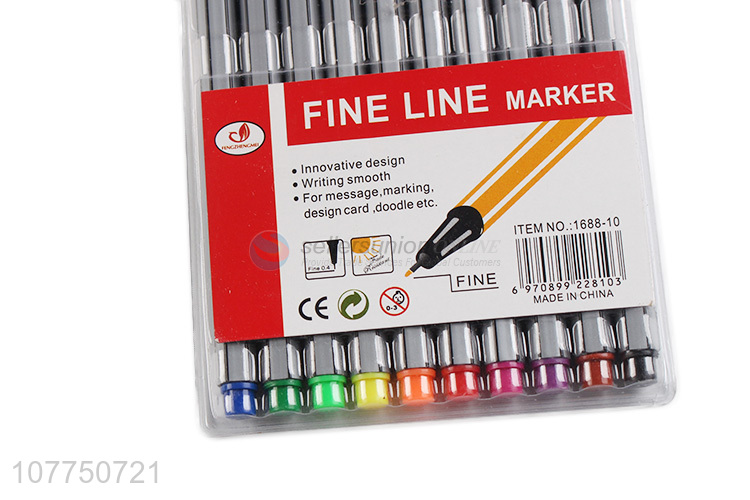 Promotional 10 colors fine line markers fine line pens