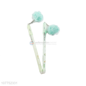 Best selling pompom pendant gel ink pen kawaii fashion gel pens