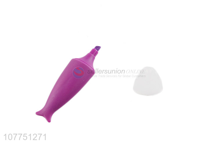 Good sale 6 colors fish shape highlighter pen for school office