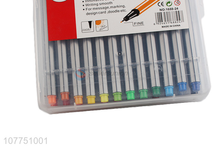 Promotional 24 colors fine liner pen plastic drawing pen