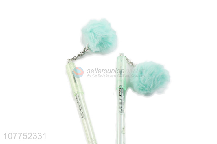 Best selling pompom pendant gel ink pen kawaii fashion gel pens