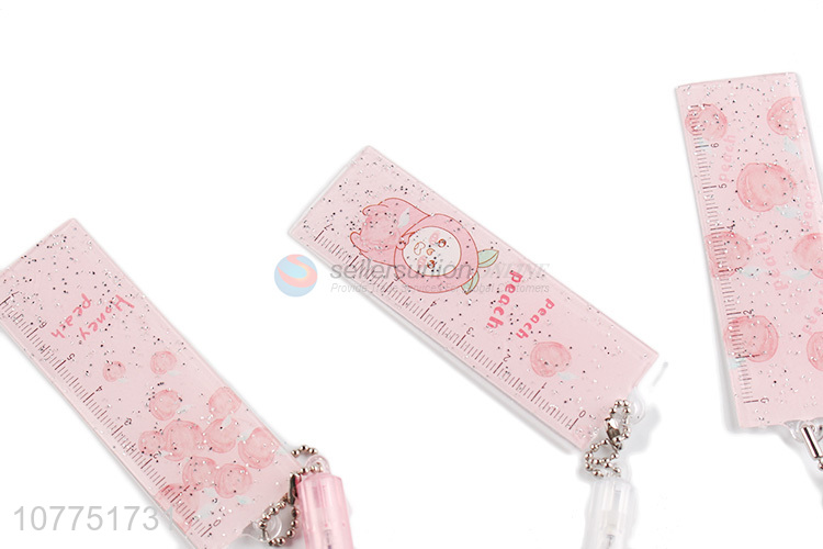 Hot sale ruler pendant gel ink pen kawaii cartoon gel pens