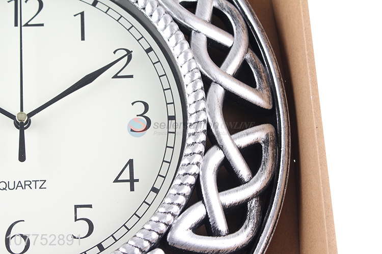 Wholesale imitation metal living room home stereo digital clock silent wall clock