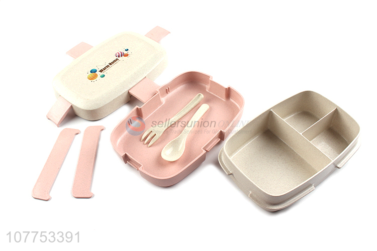 Good Quality Two Layers Lunch Box With Plastic Spoon And Fork