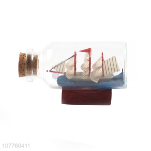 Good Quality Mini Sailing Boat Glass Drift Bottle Best Gift Crafts