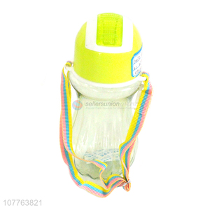 Wholesale pp material children water bottle with straw and shoulder strap