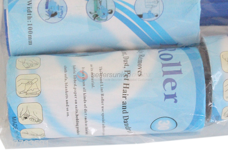 Best selling pet hair cleaning sticky lint roller set with refill 30 sheets