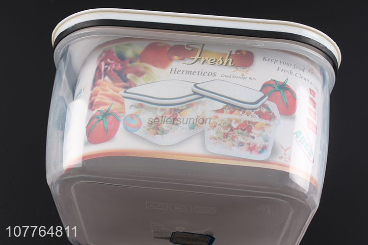 High quality 4 pieces refrigerator food crisper fruit preservation box