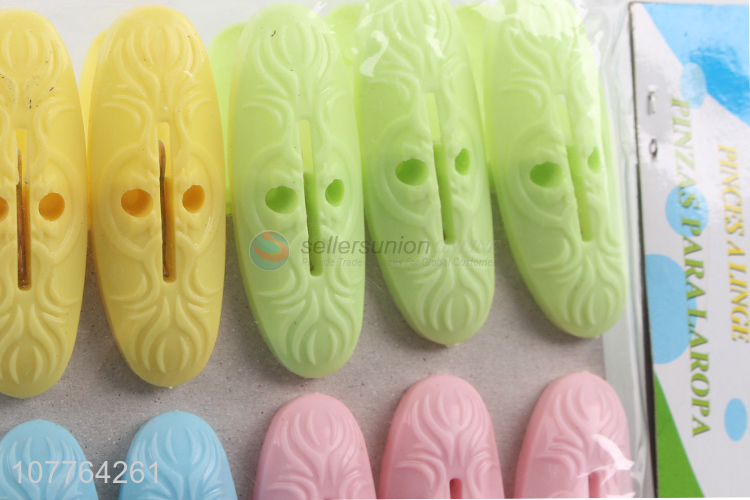 Wholesale 12 pieces plastic clothes pegs plastic clothes pins