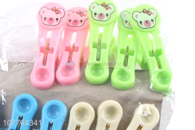 Promotional 12 pieces clothes pegs outdoor clothes clamp clip