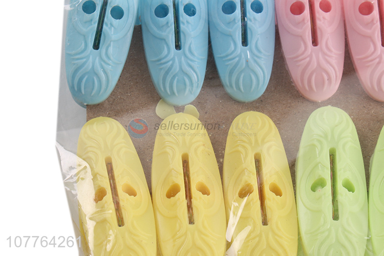 Wholesale 12 pieces plastic clothes pegs plastic clothes pins