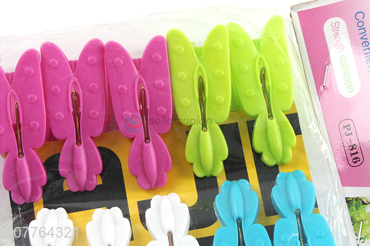 Wholesale 10 pieces plastic clothes pins outdoor drying clips