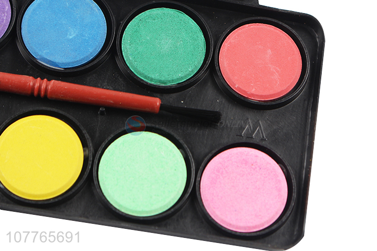 Best Selling 12 Colors Solid Paint With Brush Set