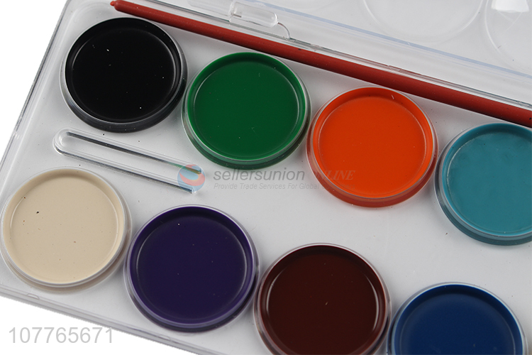 Good Sale 12 Color Water Colors Paint With Brush Set