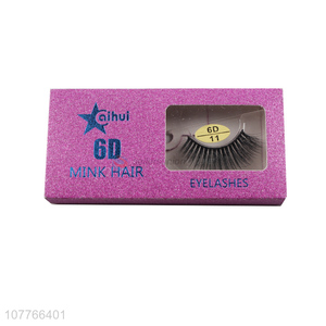 High quality mink hair eyelashes 6D three-dimensional cross eyelashes