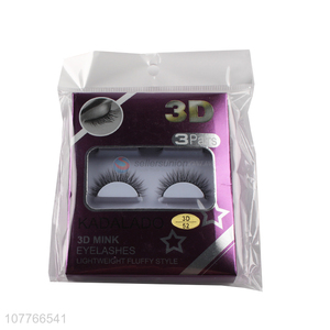 Wholesale natural waterproof false eyelashes 3D stereo eyelashes three pairs