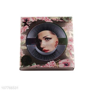 Hot sale square box pink false eyelashes natural waterproof 6D eyelashes