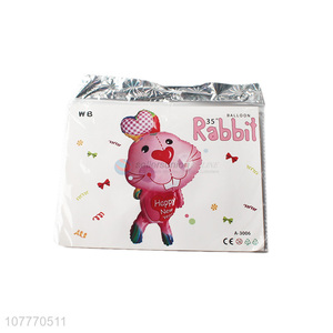 Cheap custom design cartoon blue and pink rabbit foil animal balloons