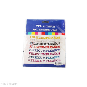 Eco-friendly foil birthday flag with top quality