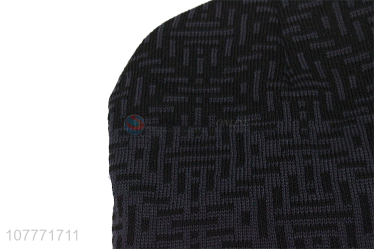 Simple design winter plus cashmere sports cap knitted woolen cap